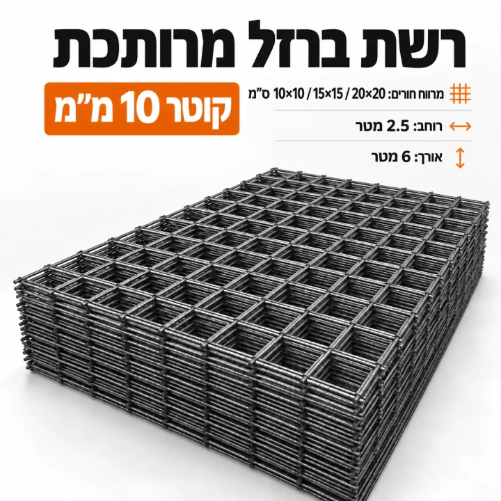רשת ברזל מרותכת 10 מ״מ