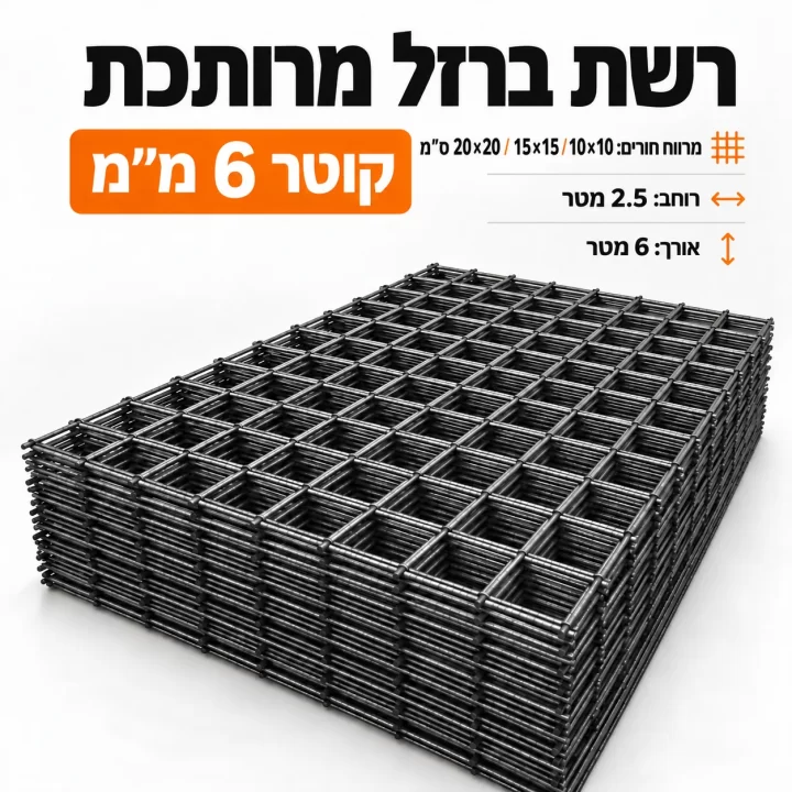 רשת ברזל מרותכת 6 מ״מ